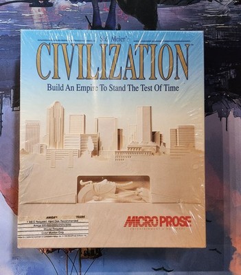 Civilization Commodore Amiga 1991 SEALED RARE Big Box Microprose Video Game
