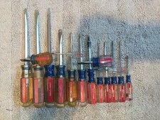Vintage Craftsman Screwdriver Lot 17 Pc Usa Made Clear Red Handle Flat Phillips Vintage Craftsman Screwdriver Lot 17 Pc Usa Made Clear Red Handle Flat Phillips