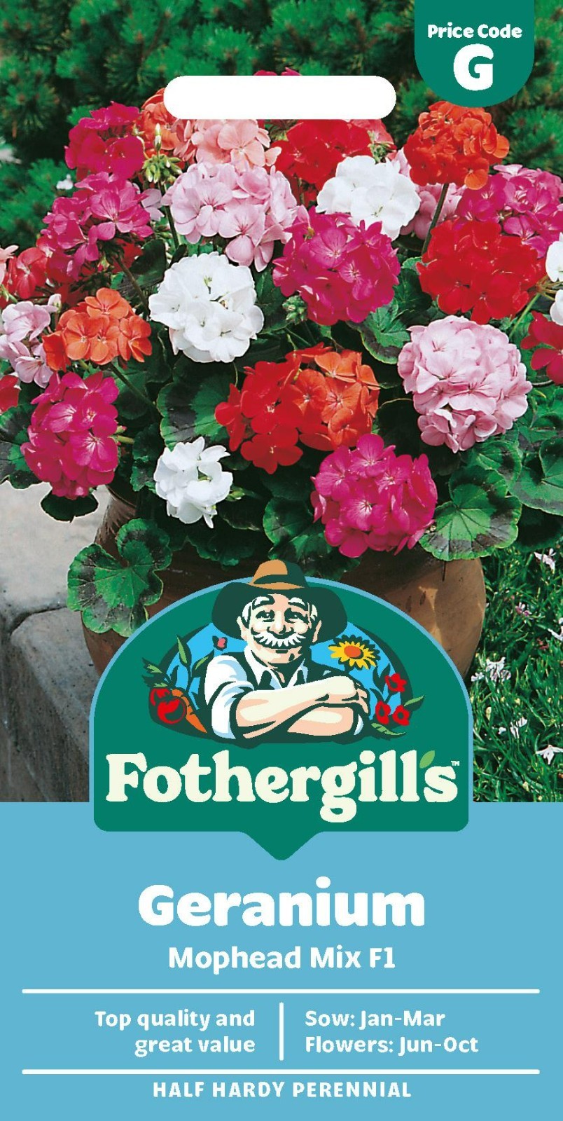 Mr fothergills Geranium Seeds  Mr F's mophead mixed colours f1  10 Seeds