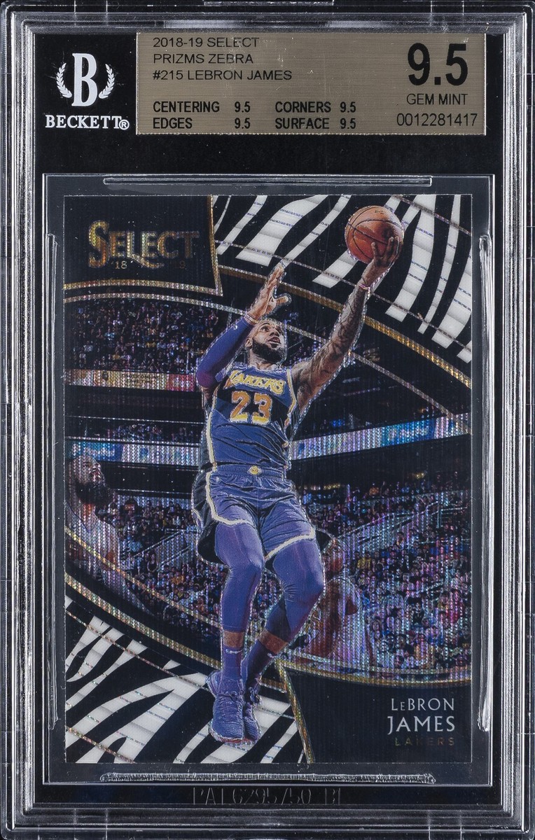 2018-19 PANINI SELECT PRIZMS ZEBRA #215 LEBRON JAMES BGS