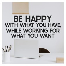 Be Happy Motivational Inspirational Wall Decal Sticker Quote Home Decor