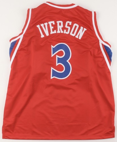 Camisa Philadelphia 76ers #3 Allen Iverson 1996-97 nba Jerseys Retro vermelho Homem de basquete