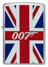 Zippo 007 James Bond Union Jack Design Brushed Chrome 46801