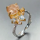 jewelry Natural Rutilated Quartz Ring 925 Sterling Silver Size 6.5 /R465437