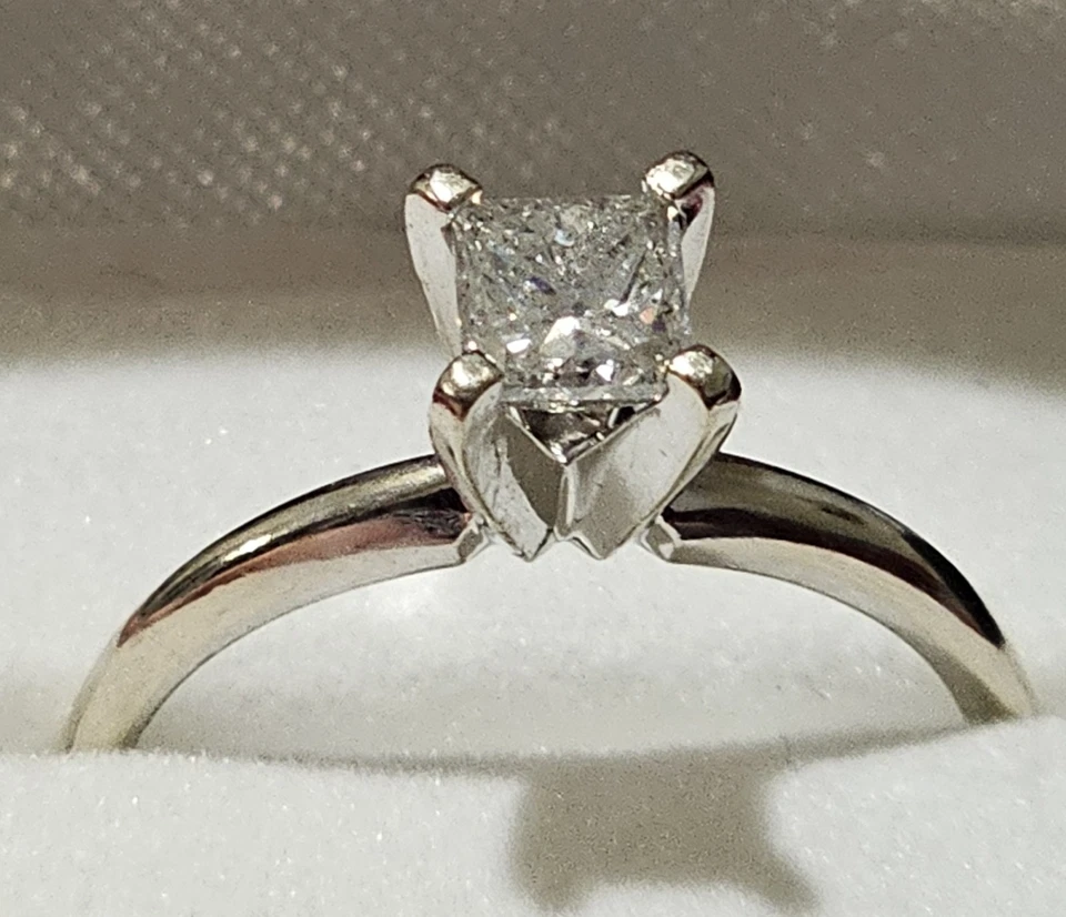 14KT White Gold .60 Ct Certified Natural Diamond Solitaire Ring - Image 4 of 4