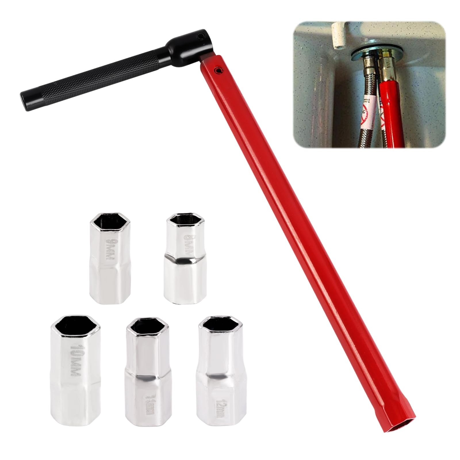 Kitnelw Chiave Rubinetto Lavello Utensile per l'installazione dei Rubinetti 8-12