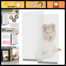 2-Pack Large Transparent Dog Door Flap Replacement - Fits Ideal Pet Doors 10"x18