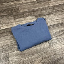 ZARA Round Neck Long Sleeve Blue One Piece Bodysuit Women's Size Medium