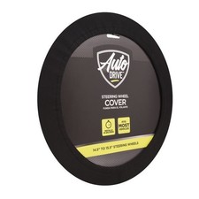 Auto Drive Universal Black Neoprene Waterproof Steering Wheel Cover, Set of 1
