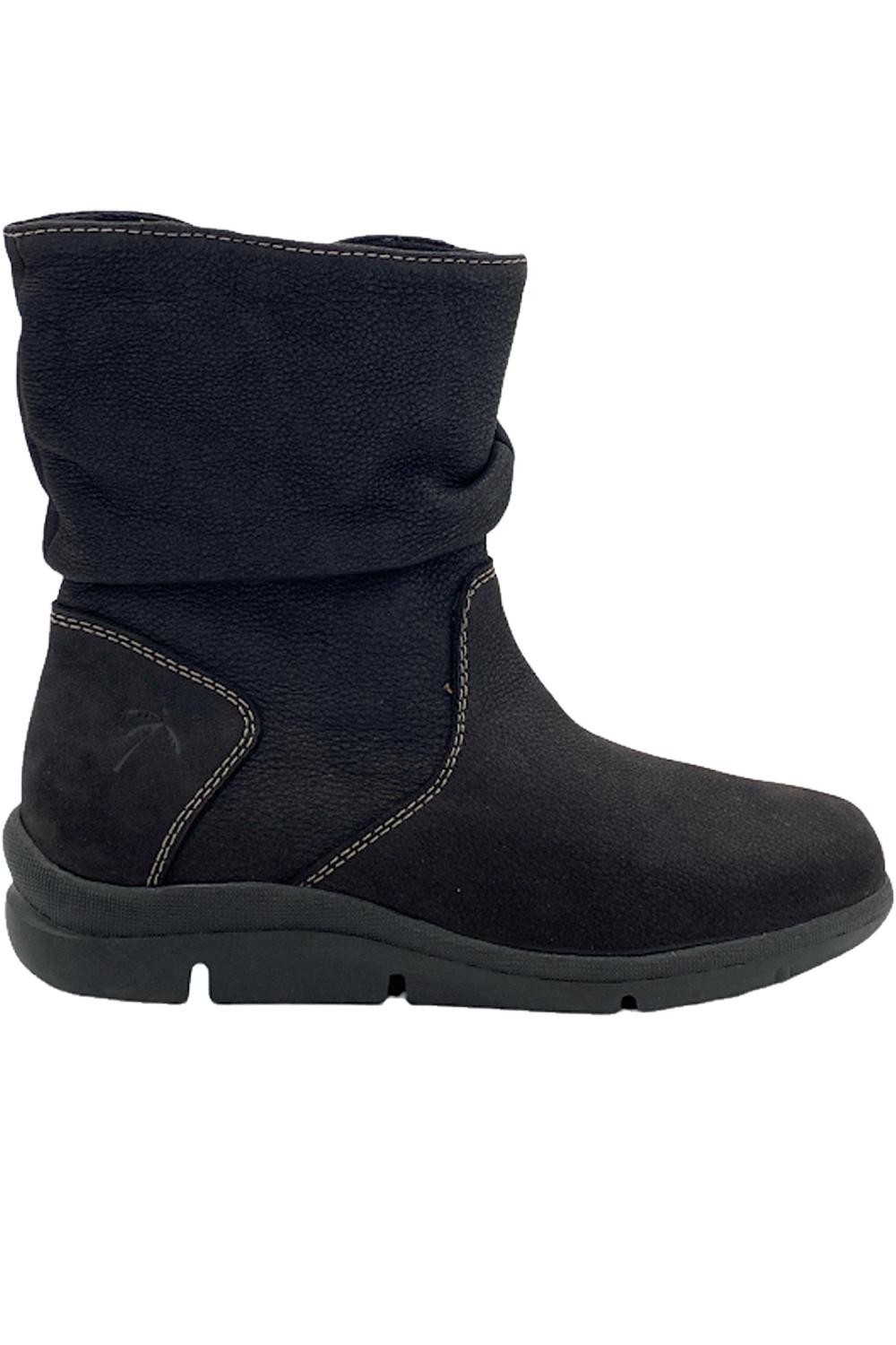 Кожаные полусапожки Dromedaris с боковой молнией Vinney Black