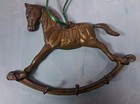 Vintage Solid Brass Rocking Horse Wall Hanger 5 Key Hole Key Rack Holder — photo 3