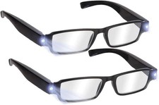 Bright LED Readers with Lights Reading Glasses Lighted Magnifier Nighttime Reade