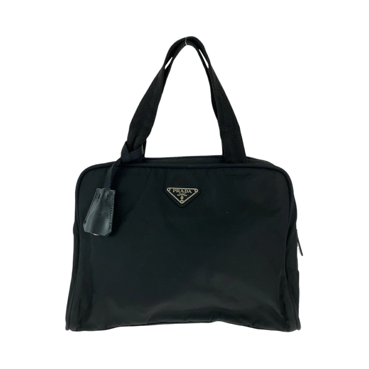 Prada Triangular Logo Plate Black Silver Hardware… - image 11