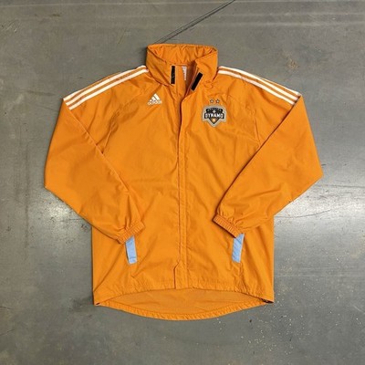 2010 Adidas Houston Dynamo Anthem Jacket Mens L Large Orange MLS Soccer Full Zip