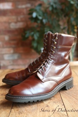 Joseph Cheaney Burgundy Brown Leather Derby Boots Shoes UK 11 F US 12 EU 45