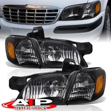 Black OE Style Head Lights + Amber Corner Lamps For 1997-2005 Venture Montana