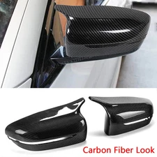 FOR 17-22 BMW G30 G20 G11 G12 M STYLE CARBON FIBER ADD-ON SIDE MIRROR COVER CAPS
