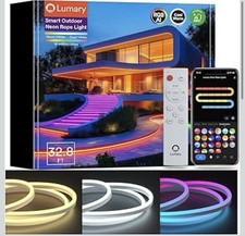 Lumary Smart Outdoor Rope Lights Waterproof, RGBAICW Flexible Color Changing Sil