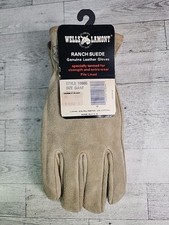 Vintage Wells Lamont Leather Gloves USA 1086G Camping Hunting Work Ranch Suede