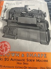 Browne Sharpe No.2G/No.00G Automatic Screw Machines Spec Sheets-2 pcs