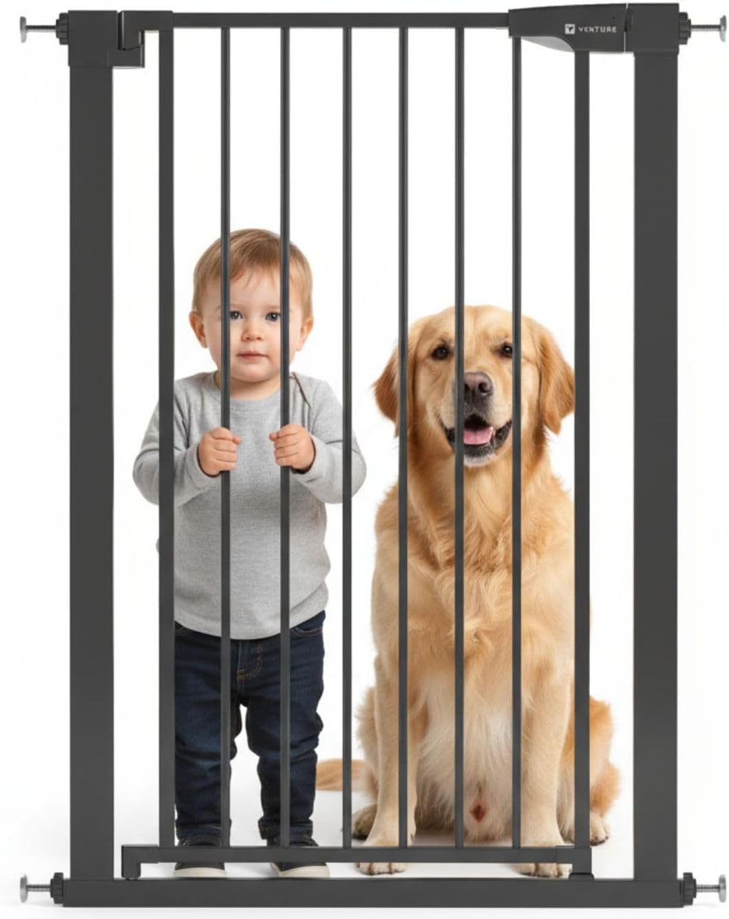 Venture Stair Gate - Q-Fix 110Cm Extra Tall Baby Gate for Stairs & Doorways - 73