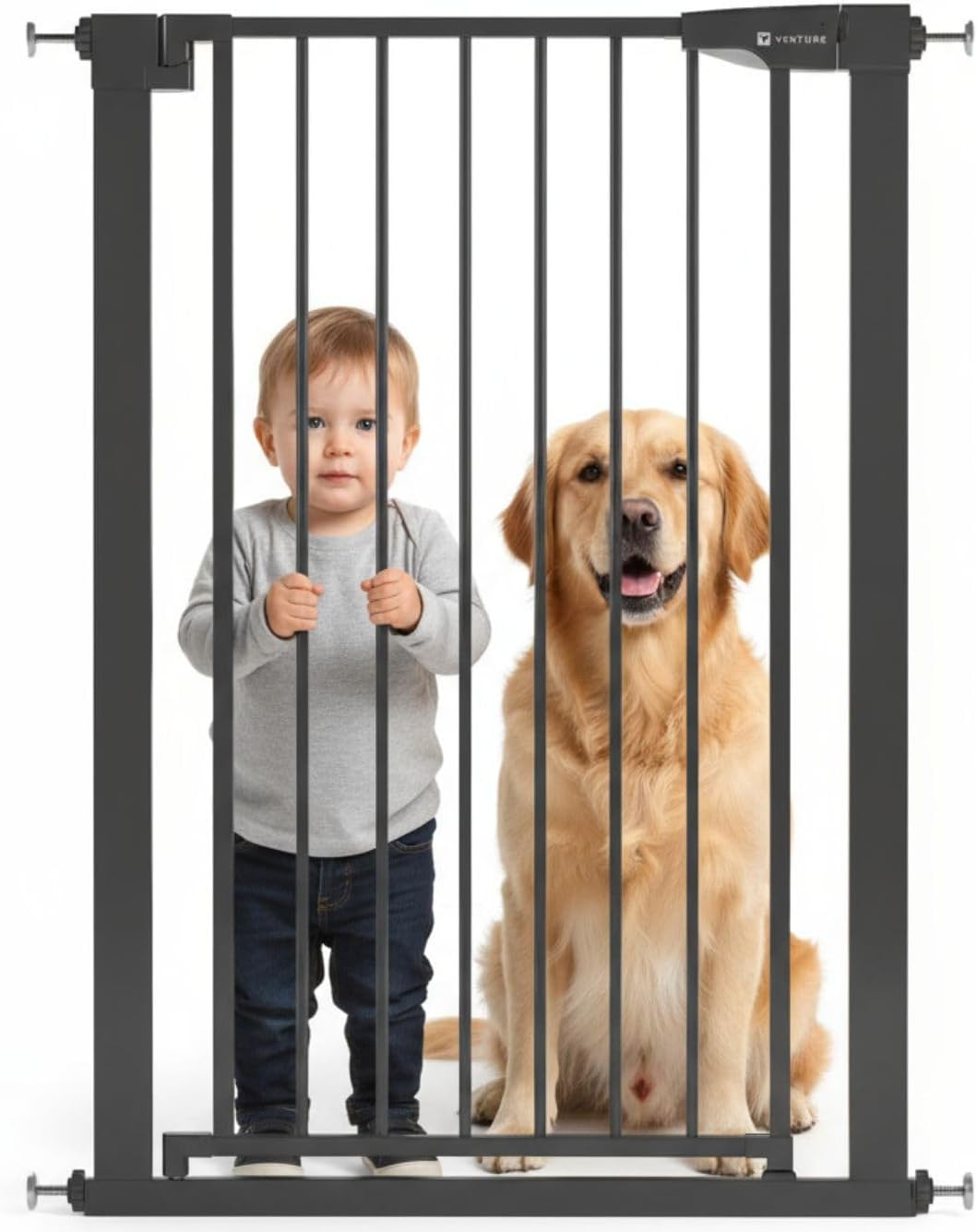 Venture Stair Gate - Q-Fix 110Cm Extra Tall Baby Gate for Stairs & Doorways - 73