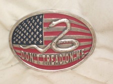 DON'T TREAD ON ME Belt Buckle American Flag Snake detail USA United States James