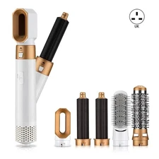 5-in-1 Professional Hot Air Brush Curler Dryer Hair Styler & Straightener Gold