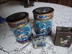 ANTIQUE IMPERIAL CHINESE CLOISONNÉ ENAMEL TURQUOISE-GROUND SNUF BOX-JAR/QING Dyn
