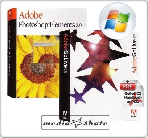 Adobe Golive CS + Photoshop Elements 2.0, Go Live, Win - Foto 1 di 1