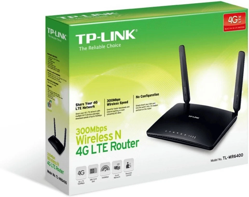 TP-LINK ROUTER WIRELESS 4G LTE SIM TL-MR6400 300MBPS internet veloce NUOVO - Immagine 2 di 4