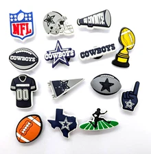 DALLAS COWBOYS SHOE CHARMS (14pcs) Football Cool Gift Accessories Set Lot