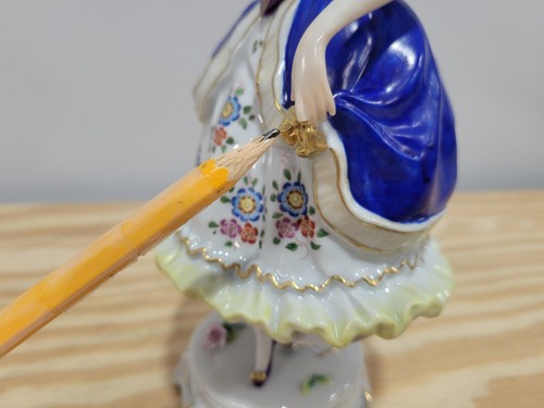 Porzellanfigur Dresdner Stil 9 Zoll #tanzende viktorianische Frau - Bild 10 von 10