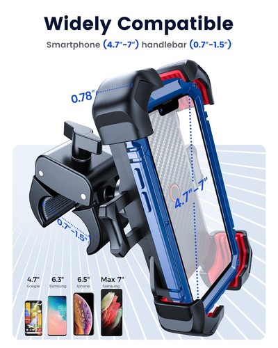 Motorcycle Phone Mount 1s Auto Lock Bike Phone Holder Handle Bar Phone Mount - 第 3/7 張圖片