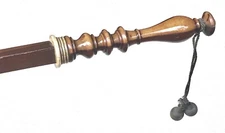 Vintage Antique Estate Checkered Shaft Bone Mount Swagger Stick Pointer Knob