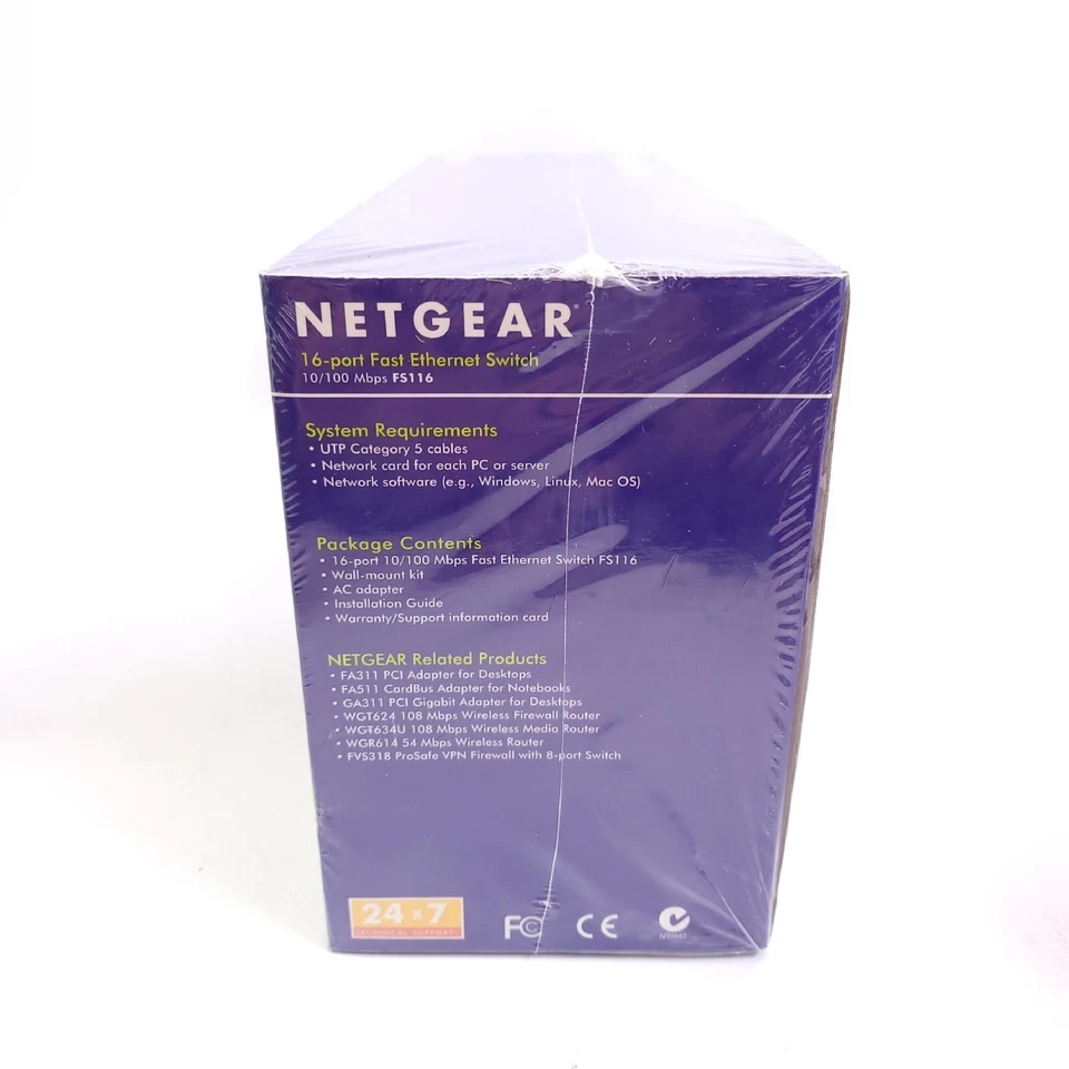 Sealed NetGear ProSafe (FS116) 16-Ports 10/100 Desktop External Switch (NEW) - Image 3 of 4