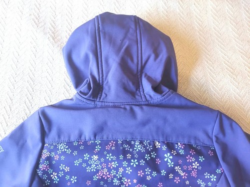 FREE COUNTRY SOFT SHELL HOODED FLEECE LINED JACKET GIRLS SZ SM (4) WND/WTR RSTNT - Picture 10 of 13
