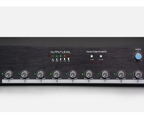 12 Intput 48V Phantom Power Audio Microphone Hub For XLR 6.35mm Table Conference - Picture 14 of 14