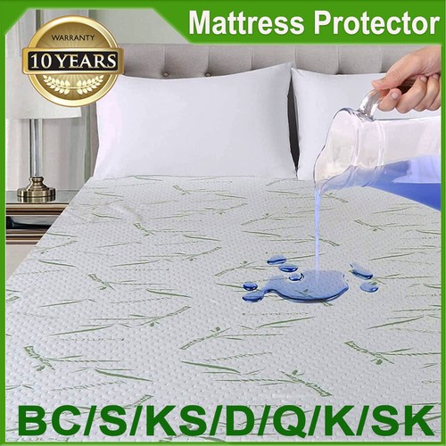 100 Bamboo Mattress Cover Protector Waterproof King Queen Double