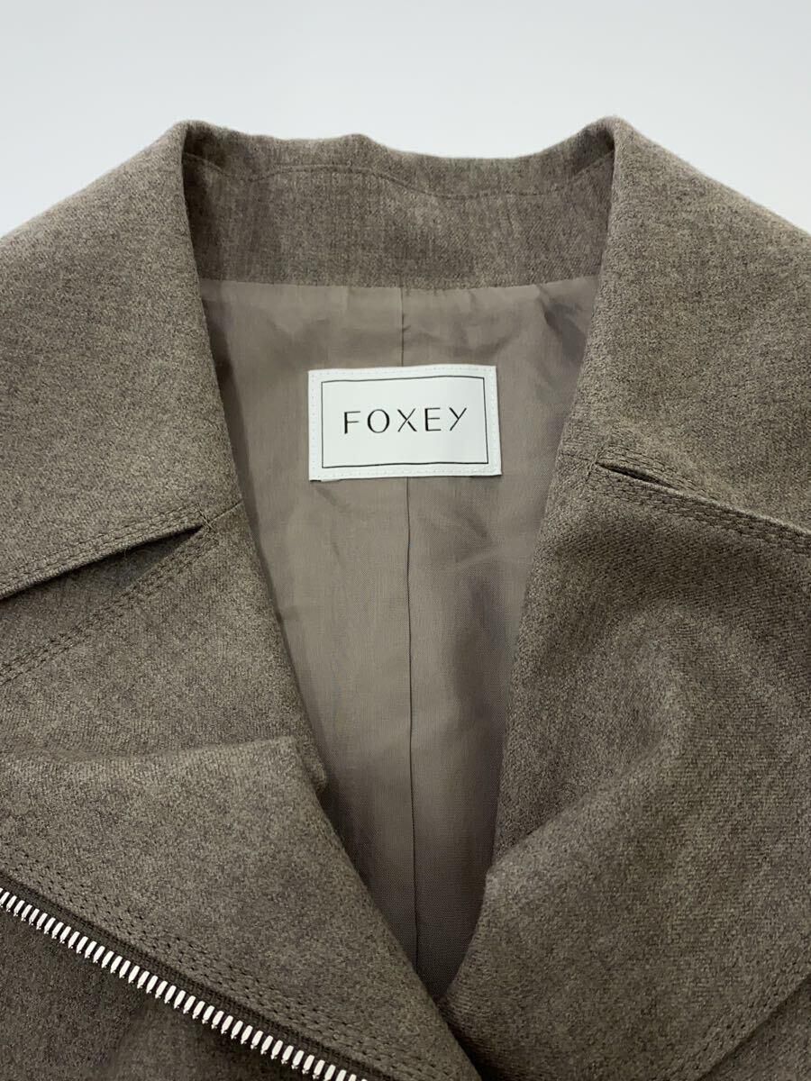 FOXEY Other Moto Jacket 38 Wool Beige Plain 39894-AJFZ401T FOXEY Other Moto Jacket 38 Wool Beige Plain 39894-AJFZ401T