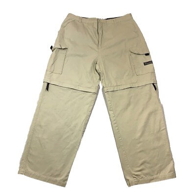 OTB One Tough Brand Pant Men 40x32 Actual (38x31) Khaki Convertible Baggy Cargo