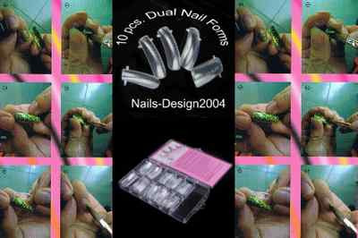 10 pcs. klare Dual System Forms   Popits Schablonen   Acryl - Acrylgel - Polygel