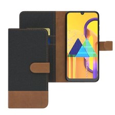 Custodia per Samsung Galaxy M30s jeans cover cellulare custodia protettiva astuccio nero
