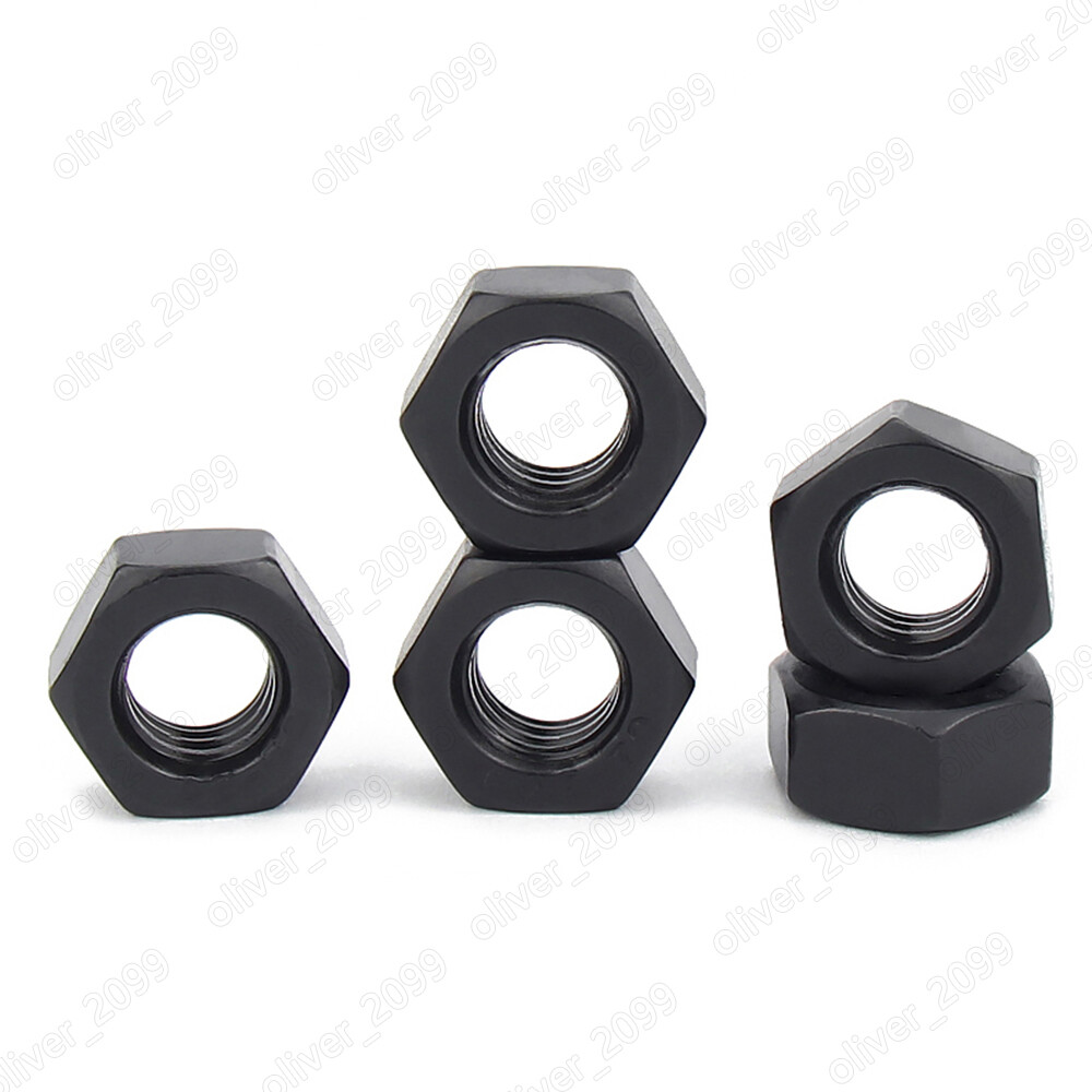 Écrous Hexagonaux Acier 12.9 DIN934 - Filetage Fin M8 à M39 - Noir - Lot - Neufs