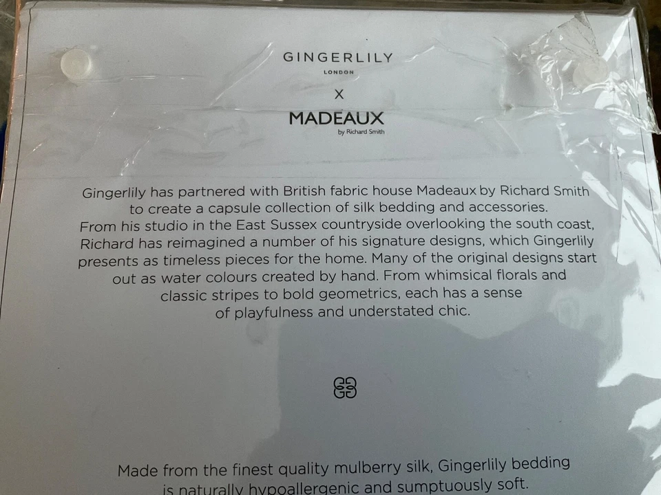 Gingerlily London~1 funda nórdica~QUEEN~TANGLEWEED PINK~MADEAUX~100% SEDA~NUEVA CON ETIQUETAS~ Foto 4 de 4