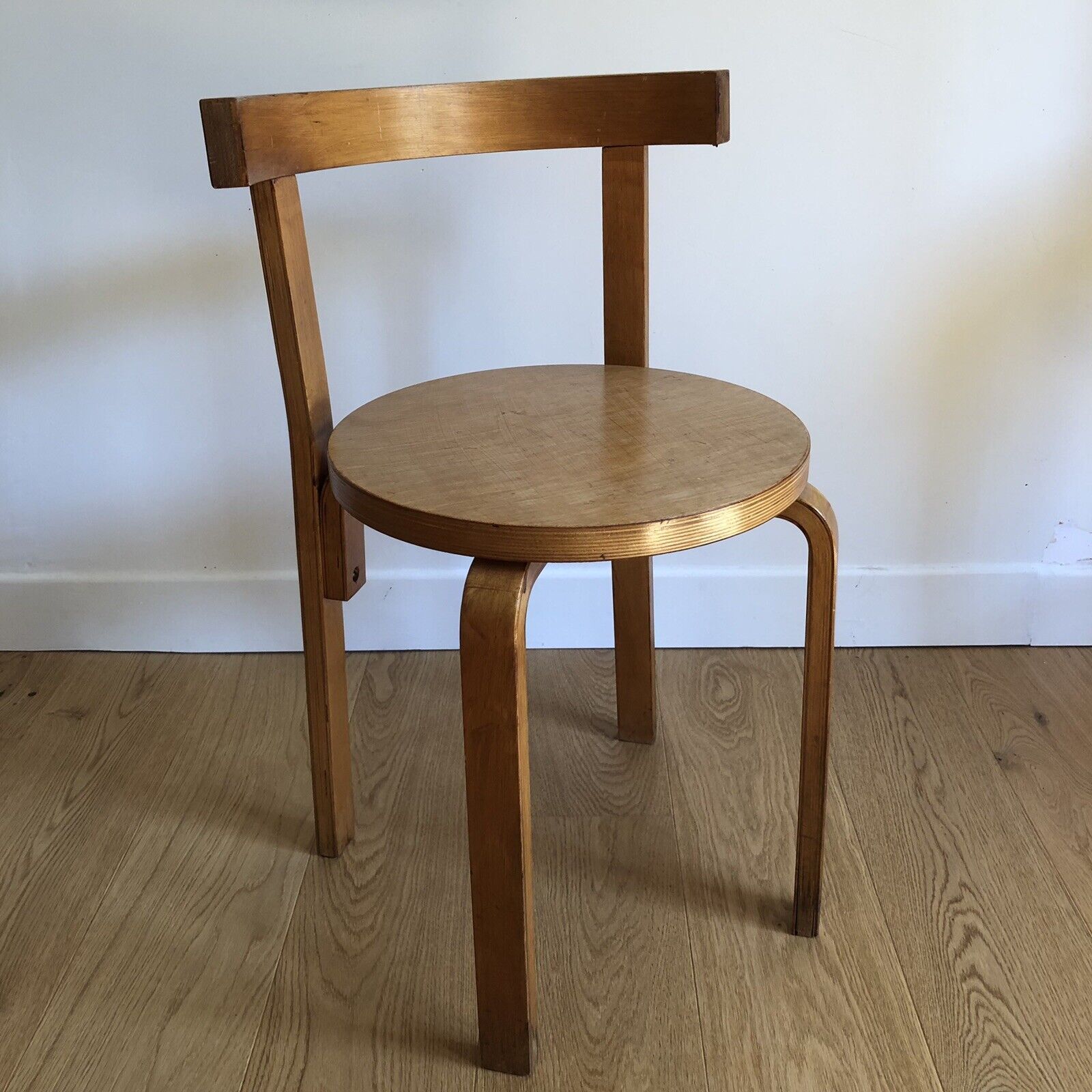 Vintage Scandinavian Plywood Bistro Chair Alvar Aalto 68 Baumann