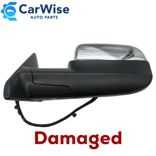 2019-2022 Dodge Ram 2500 3500 Left Driver Tow Mirror (DAMAGED) OEM Chrome