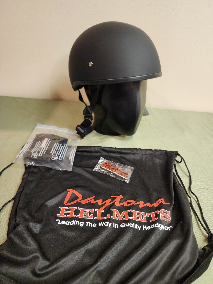 Size Small 51-53cm Daytona Dull Black Skull Cap Motorcycle