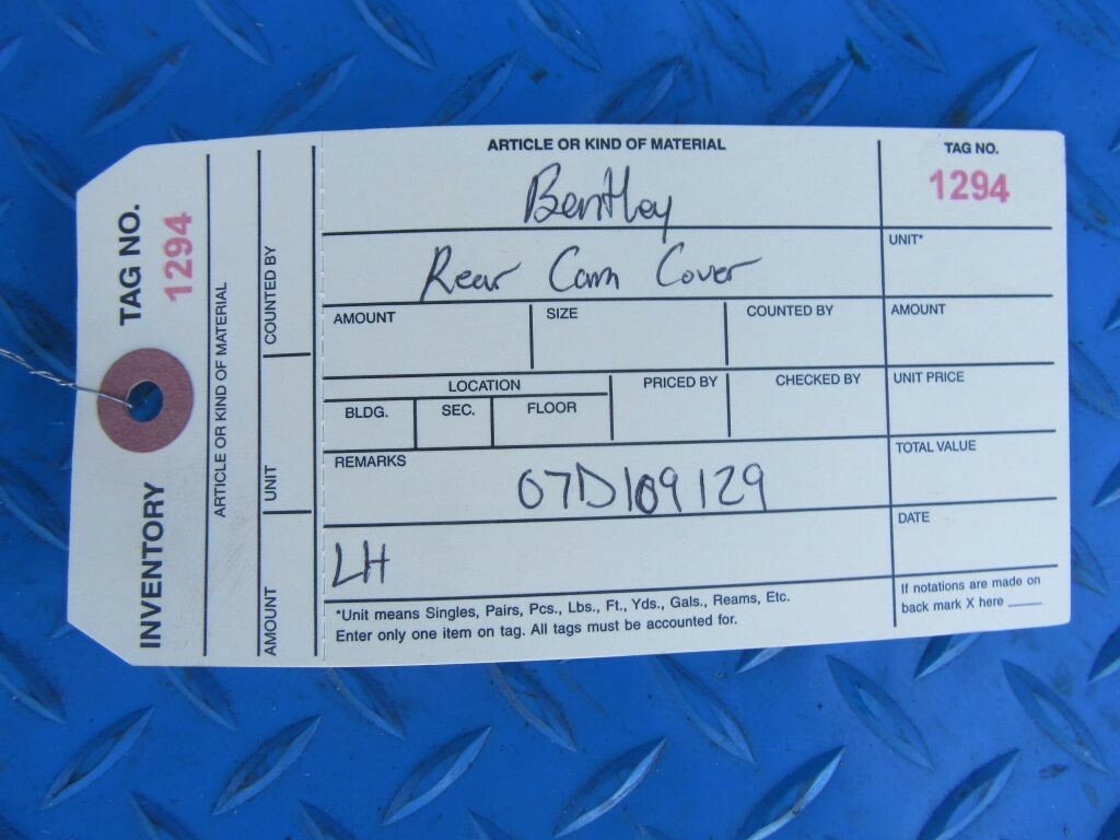 Bentley Continental Flying Spur GT GTC left rear engine cam cover #1294