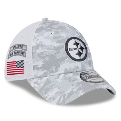 Pittsburgh Steelers Salute To Service Hat 2024 By New Era - Digital Camo 39THIRTY Cap - View #6